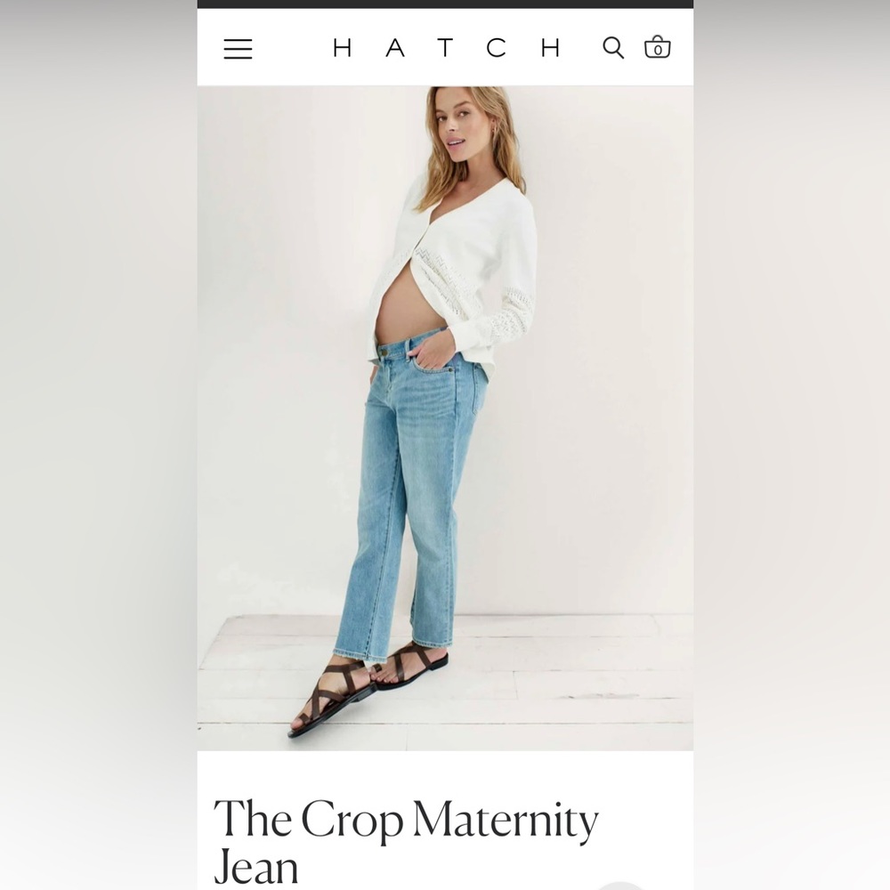 Hatch - The Crop Maternity Denim Jean in Light Wash